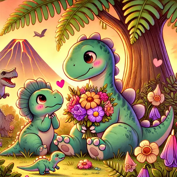 Cute prehistoric love