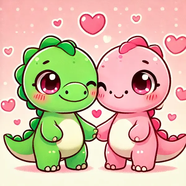 Adorable dino couple