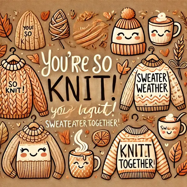 Cozy sweater puns