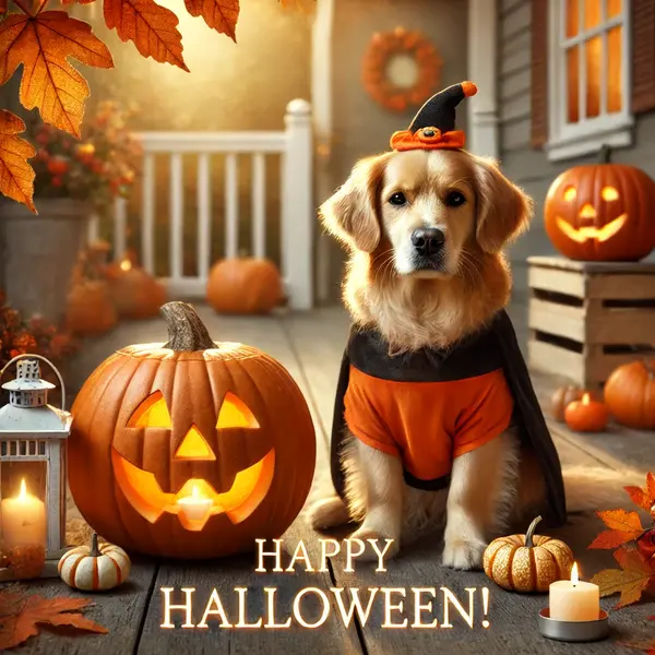 Dog halloween greetings and wishes