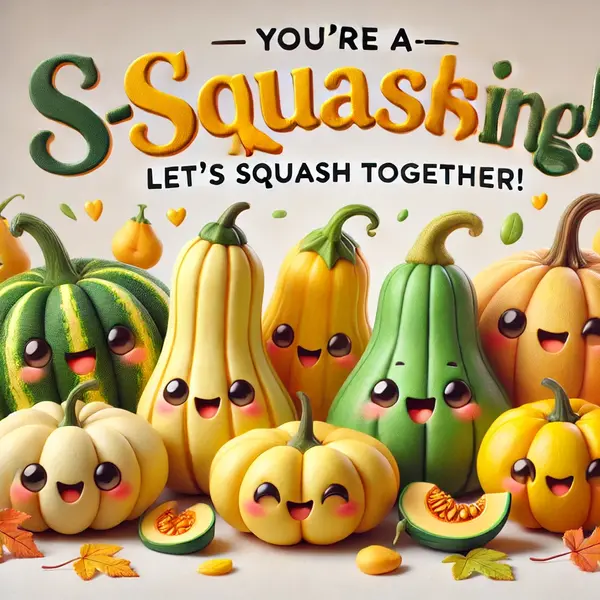 Cute squash wordplay for kids