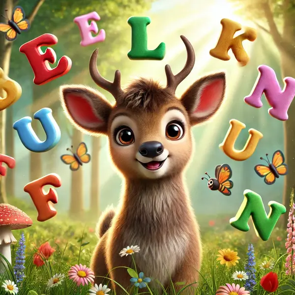 Cute elk wordplay for kids
