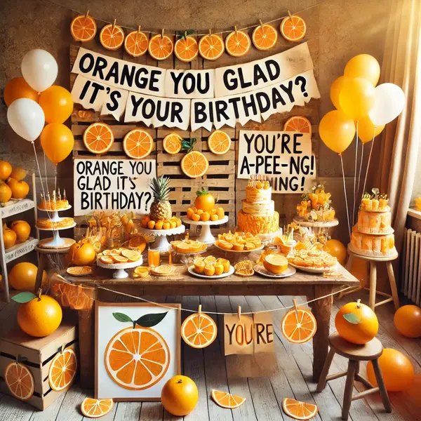 Birthday and Event Orange Puns