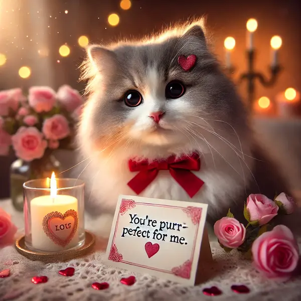 Romantic cat valentines puns