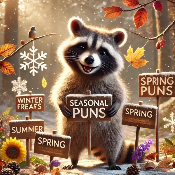Seasonal Racoon Puns