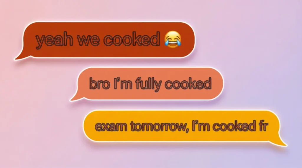 Examples of Cooked in Conversation