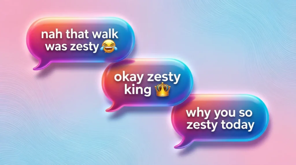 Examples of Zesty in Conversation