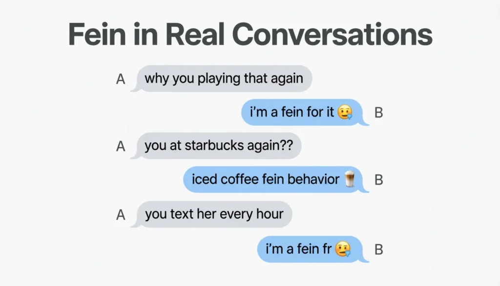 Examples of Fein in Conversation