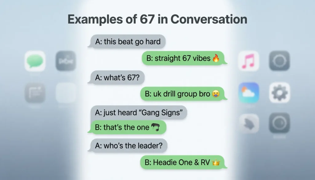 cxamples of 67 in Conversation