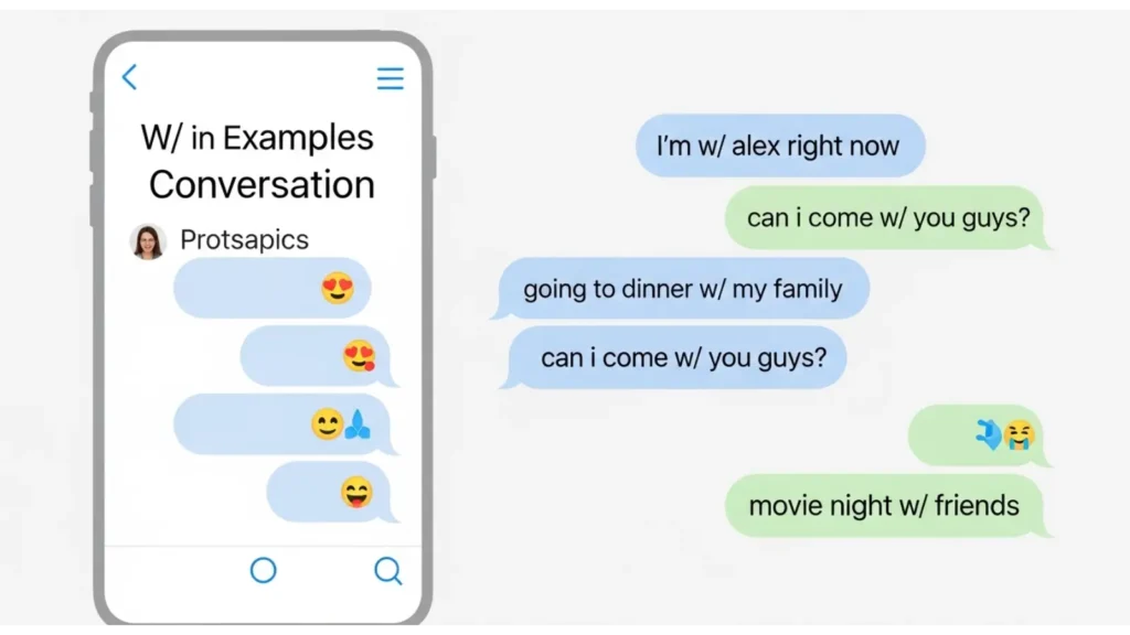 Examples of w/ in Conversation